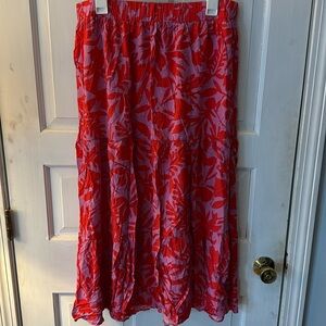 Tropical print loft, maxi skirt size XL